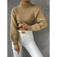 thumbnail image 1 of Lilgiuy Women's Turtleneck Long-sleeved Casual Sweater Pullover Sweater for Leggings Jeans or Shorts, 1 of 5