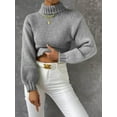 thumbnail image 1 of Lilgiuy Women's Turtleneck Long-sleeved Casual Sweater Pullover Sweater for New Year Thanksgiving, 1 of 5