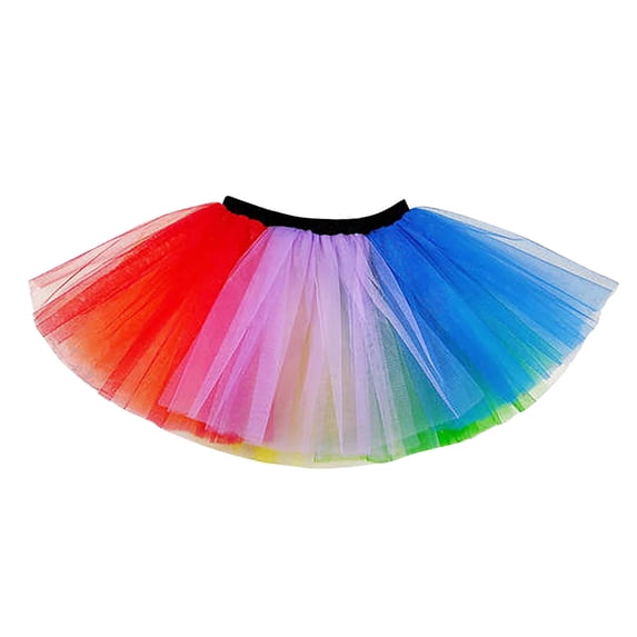 Lilgiuy Women's Tutu Skirt Layered Tulle Tutu Skirt Adult Ballet Tutus Princess Tutu Costume for Christmas New Ywar Birthday Party Dress Up Multicolor (Free Size)