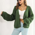 thumbnail image 1 of Lilgiuy Women's V- Neck Check Cardigan Sweater Long Sleeve Tops Army Green，8（L） Winter Fashion 2022, 1 of 5