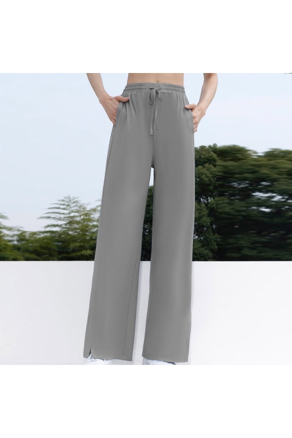 Women's Wide Leg Pants With Loose Drape, High Elasticity, Sun Protection, Quick Drying Sports Pants for Office Work Business