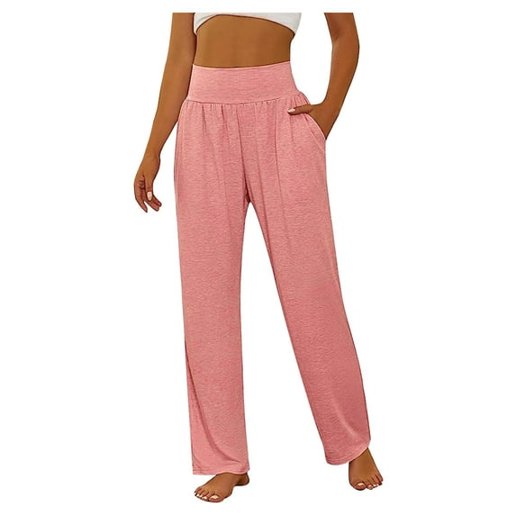 Lilgiuy Women's Wide Leg Yoga Pant Comfy Loose Sweatpants High Waist Lounge Casual Athletic Pant Workout Joggers Pant Outwear