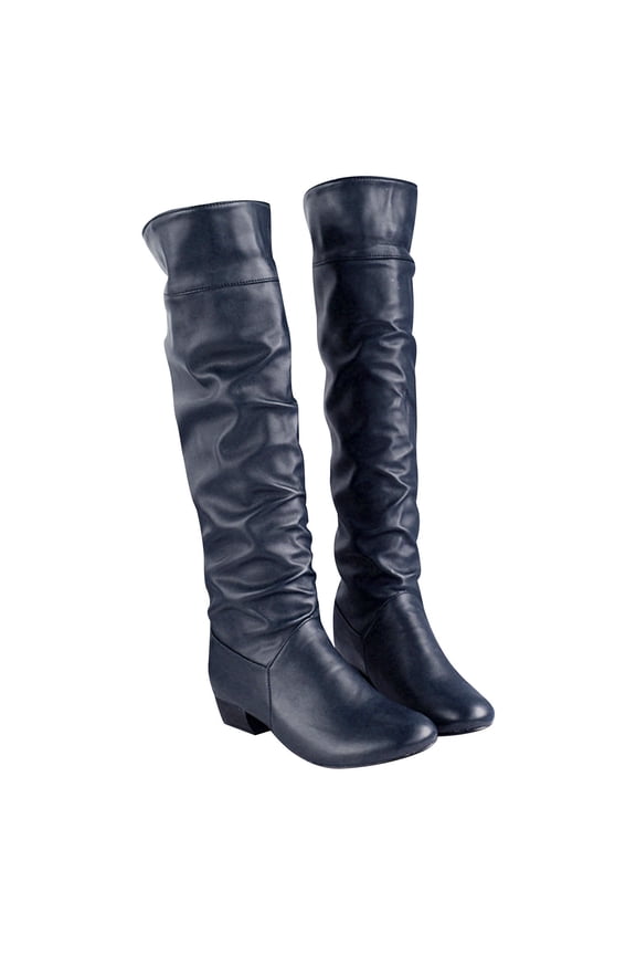 Women's Winter Elegant Knee High Boot Black Brown High Tube Flat Heels ShoesBlack,6(37) Dresses for 2022