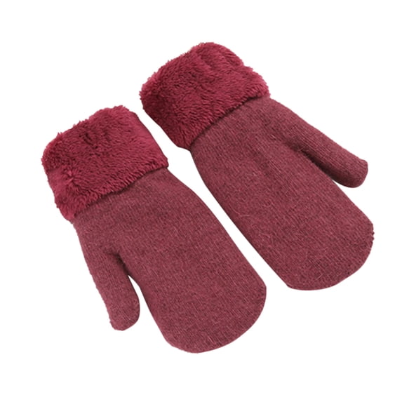 Lilgiuy Women's Winter Gloves Warm Lining - Cozy Warmer Plush Thick Gloves Mittens