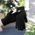 thumbnail image 1 of Lilgiuy Women's Winter Touch Screen Knit Gloves Warm Lining Three Finger Double Touchable Screen Fingertip Design Mittens for Cycling Running Driving, 1 of 4