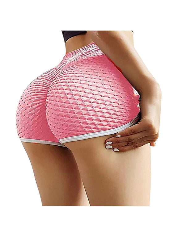 Lilgiuy Women's Workout Shorts Scrunch Booty Yoga Pants Running Compression Exercise Middle Waist Butt Lifting Leggings