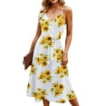 thumbnail image 1 of Lilgiuy Women'sV-Neck Sleeveless Zipper Printed Print Mid Claf Dresses +Belt Yellow,8 2022 Fall Winter, 1 of 5