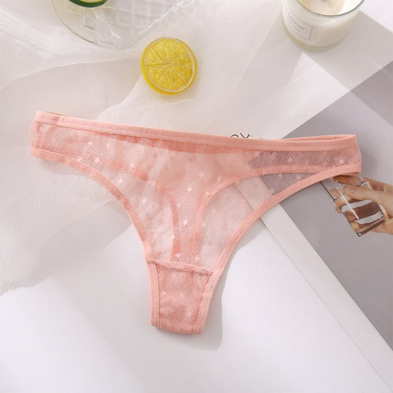 Lilgiuy WomenLace Underwear Lingerie Thongs Panties Ladies Underwear  Underpants(Pink,One Size) Winter Clothes for 2022