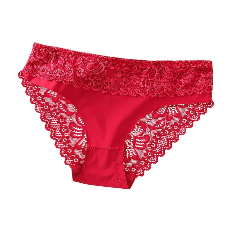 Lilgiuy WomenLace Underwear Lingerie Thongs Panties Ladies Hollow Out  Underwear(Red,S) Dresses for 2022