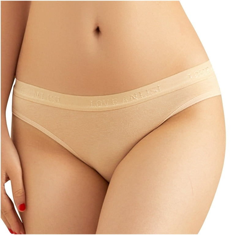 Lilgiuy WomenLingerie Thongs Panties Silk Hollow Out Underwear(Beige,S)  Winter Fashion 2022