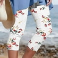 thumbnail image 1 of Lilgiuy Womens Athletic Cropped Pants Floral Printing Casual Elastic Waist Hawaiian Pants for Dating Shopping, 1 of 5