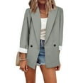 thumbnail image 1 of Lilgiuy Womens Casual Solid Open Front Cardigan Long Sleeve Jacket Coat(Gray,4) Winter Fashion 2022, 1 of 5