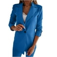 thumbnail image 1 of Lilgiuy Womens Coat Jacket Solid Long Sleeve Outerwear Tops,Blue,4(S) Winter Clothes for 2022, 1 of 5