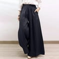 thumbnail image 1 of Lilgiuy Womens Fashion Summer Solid Casual Pocket Elastic Waist Long Pants Lightweight Versatile Going Out Pants, 1 of 5