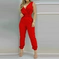 thumbnail image 1 of Lilgiuy Womens Fashion Summer Solid Casual Pocket Sleeveless Suspender Jumpsuit Harem Overalls Yoga Outfits, 1 of 5