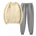 thumbnail image 1 of Lilgiuy Womens Matching Sweatsuit Set Casual Solid Color Long Sleeve Crewneck Pullover Tops and Long Pants Sweatsuits Tracksuits for Running Basketball, 1 of 5