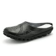 thumbnail image 1 of Lilgiuy Womens Shoes Solid Color Retro Hollow Out Carved Flower Slippers Slip on Summer Mules Closed Toe Slides Loafers for Gym Exercise(Black,7), 1 of 4