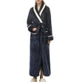 thumbnail image 1 of Lilgiuy Womens Solid Bandage Robe Bathrobe Gown Pajamas Long Sleepwear Pocket Waistband+Belts for Bridesmaid, 1 of 5