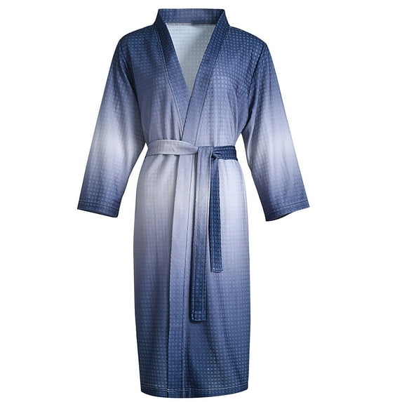 Lilgiuy Womens Solid Bandage Robe Bathrobe Gown Pajamas Long Sleepwear Pocket Waistband+Belts for Date Night Honeymoon