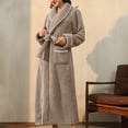 thumbnail image 1 of Lilgiuy Womens Solid Bandage Robe Bathrobe Gown Pajamas Long Sleepwear Pocket Waistband+Belts for Showering Swimming, 1 of 5