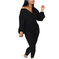 thumbnail image 1 of Lilgiuy Womens Solid Color Bottoming Shoulder Zipper Fashion Casual Jumpsuits Jumpsuits Black 6 Winter Dresses for 2022, 1 of 4