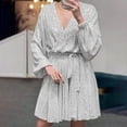 thumbnail image 1 of Lilgiuy Womens Summer Casual Beach Long Sleeve Sequins Dress V-neck Charming Dress for Christmas Halloween, 1 of 5