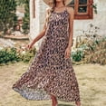 thumbnail image 1 of Lilgiuy Womens Summer High Low Ruffle Maxi Dress Spaghetti Strap Print Flowy Beach Long Dress Ethnic Versatile Style Sundress, 1 of 5