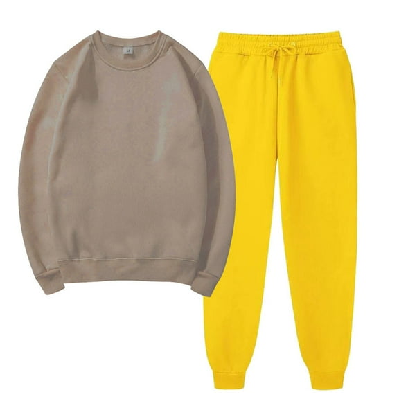 Lilgiuy Womens Sweatsuits 2 Piece Set Casual Solid Color Long Sleeve Pullover Sweatshirt Matching Joggers Sweatpants 2 Piece Tracksuit Sets Daily Casual Wear