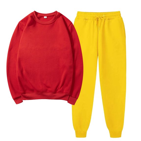 Lilgiuy Womens Sweatsuits 2 Piece Set Fall 2 Piece Sweatshirt Set Casual Pullover Top and Elastic Waist Sweatpants Tracksuit Leisure for Hiking Biking