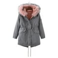 thumbnail image 1 of Lilgiuy Womens Warm Long Coat Hoodies Collar Jacket Slim Winter Parkas Outwear Coats Gray，4 2022 Fall Winter, 1 of 5