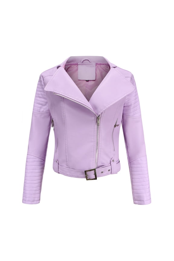 Womens Warm Long Sleeve Jacket Slim Winter Parkas Faux Leather Hoodless for New Year Valentine's Day