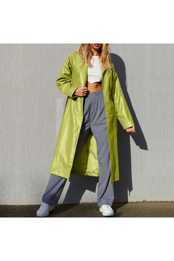 Womens Warm Long Sleeve Jacket Slim Winter Parkas Faux Leather Hoodless for Wedding