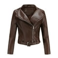 thumbnail image 1 of Lilgiuy Womens Warm Long Sleeve Jacket Slim Winter Parkas Faux Leather Hoodless for Women and Teen Girls, 1 of 5