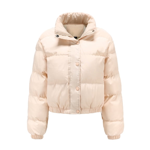 Lilgiuy Womens Warm Solid Hoodless Jacket Slim Winter Parkas Outwear Coats for Outdoor Activities