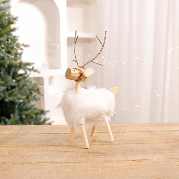 Lilgiuy Wooden Reindeer Christmas Decorations Indoor, Rustic Wooden Christmas Reindeer Figurine, Home Decor for Home Shelf Cabinet Table, Home Display, Tabletop