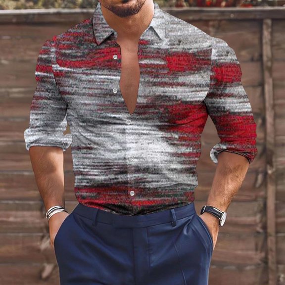 Lilgiuy Workout Shirts for Men Casual Solid Turn Down Long Sleeve Pullover Zipper Top Outwear