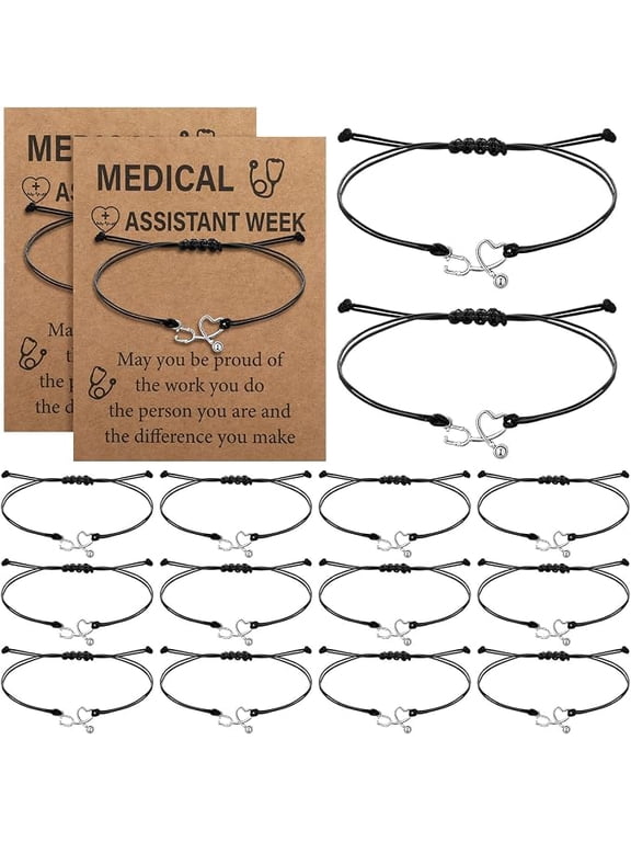 Liliaafar 12 Pcs Medical Assistant Bracelets with Card,Medical Assistants