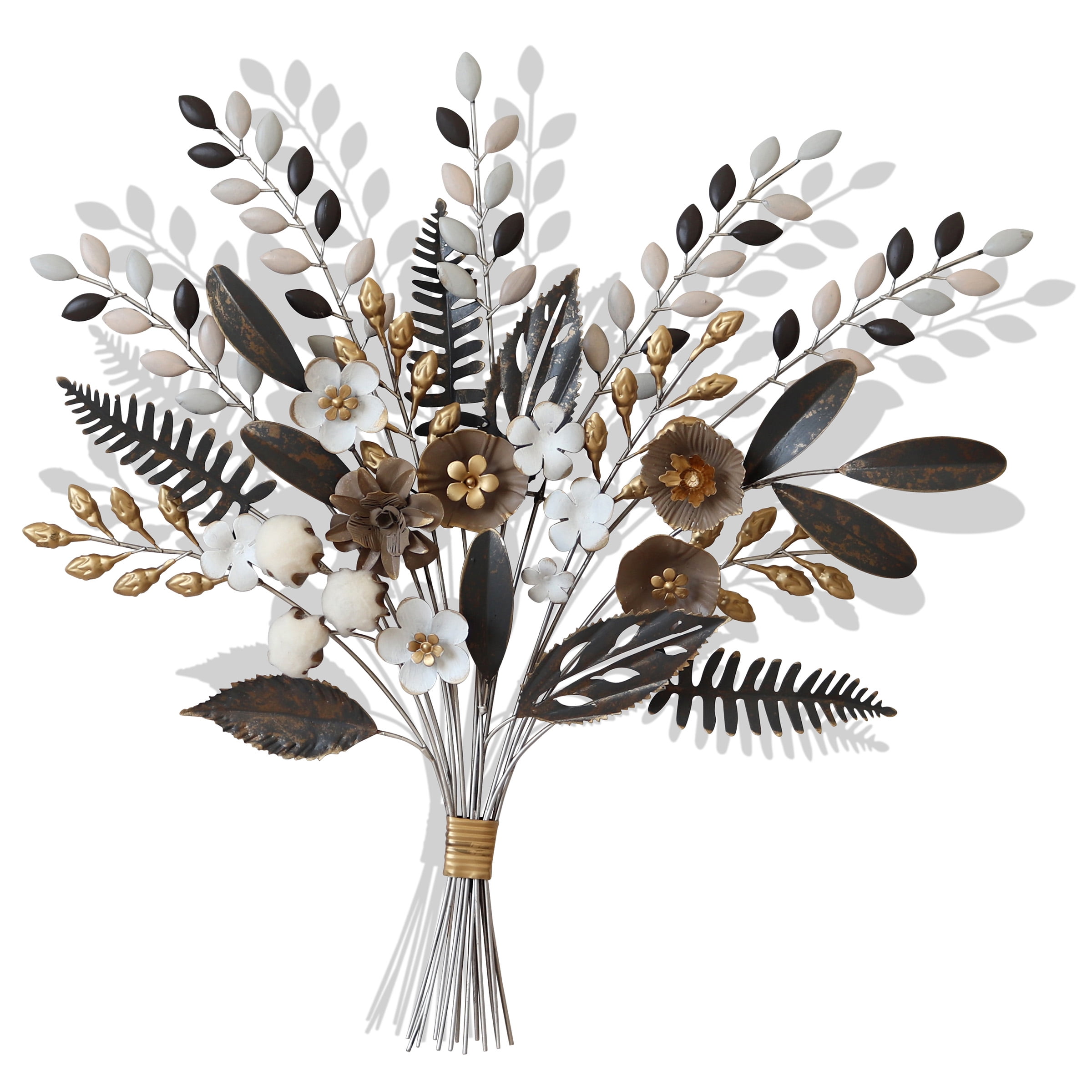 Lilian 27" Multicolor Metal Flower Bouquet Wall Sculpture