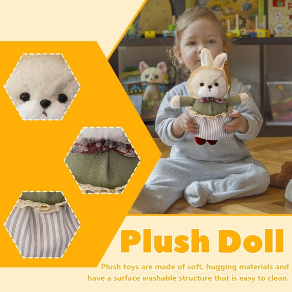 Lilian Rabbit Family Bunny Plush Toy Stuffed Doll - 8 Inch Soft Plush Stuffed Toy With Family Design Huggable - For Ages 3-10 Room Decor Birthday Gift For Girls Boys