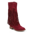 thumbnail image 1 of Liliana DD44 Women Suede Fringe Knee High Round Toe Riding Boot, 1 of 5