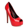 thumbnail image 1 of Liliana FF26 Women Patent Leatherette Peep Toe Platform Stiletto Pump, 1 of 5