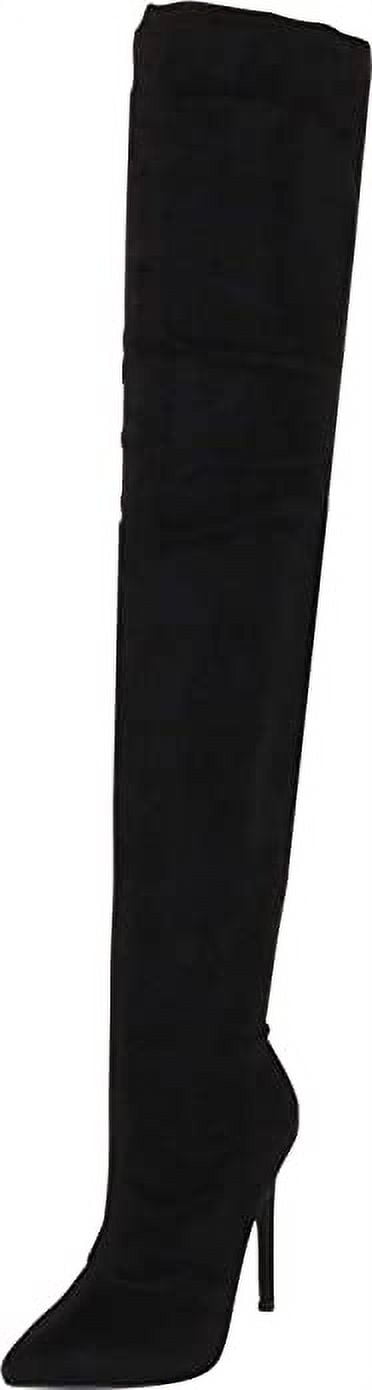black suede stiletto boots