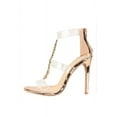thumbnail image 1 of Liliana Leska-55 Rose Gold Diamonds T-Strap Dress Open Toe High Heel Sandals (Rose Gold, 6.5), 1 of 3