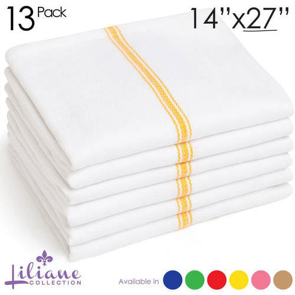 Kitchen Dish Towels - White with GREEN STRIPE, Low Lint, Prof Grade 24 –  Ameritex Linen