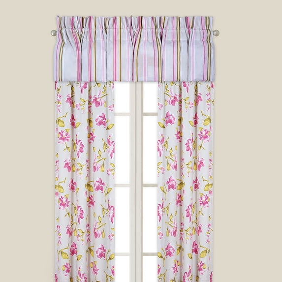 Liliann Floral Cotton Window Curtain Drapery Single Panel