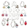 thumbnail image 1 of Liliao 9-Piece Christmas Cookie Cutters - Stainless Steel Set of 9 Christmas cookie cutters  Gingerbread Man Candy Cane Reindeer Christmas Tree Sweater Snowflake Snowman Mitten Light Bulb, 1 of 9