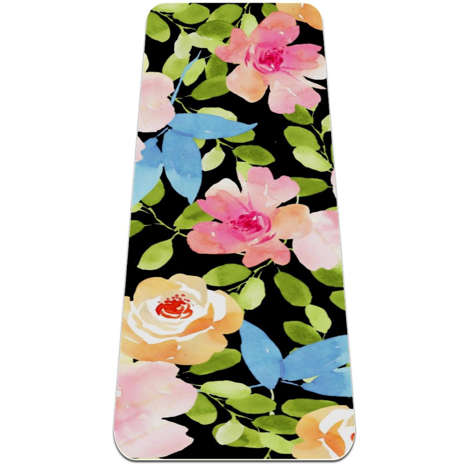 Lilibeely TPE Yoga Mat NonSlip Printed Workout Mat for Men Women 1/4