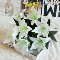 Lilies Flowers,Fake Silk Lilies Flower,Fake Lilies,Stargazer Lily,Artificial Lilies,10 Heads Full Bloom Lily,Faux Tiger Bouquets For Wedding Home Party Garden Shop Office Decoration Easter Lily