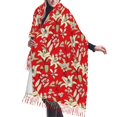 Lilies Flowers Red Pashmina Shawls Scarf Wraps for Women, Fashion