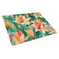 thumbnail image 1 of Lilies in Watercolor Glass Cutting Board Large 12 in x 15 in, 1 of 5